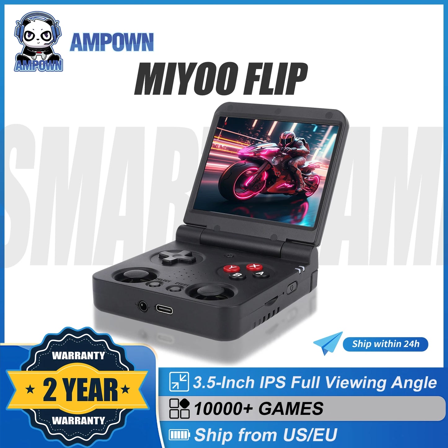 Miyoo Flip V2 Fold Handheld Game Players Consoles Portable Video Game 3.5'' IPS Linux System Retro Game Console Collapsible Gift