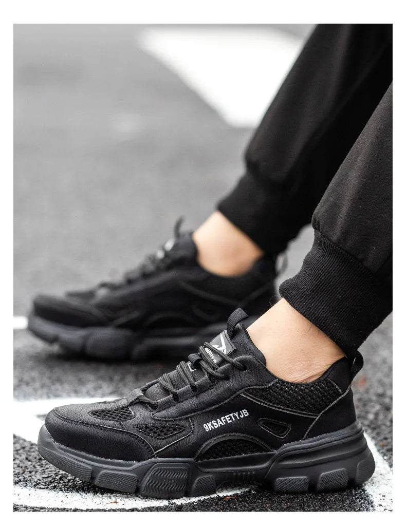 Low Top Breathable Safety Shoes Anti-Puncture Anti shock Work Shoes Slip Resistant Work Sneakers Protective Boots for Men