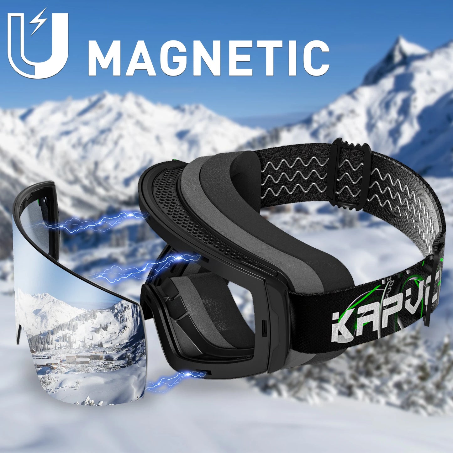 KAPVOE Ski Goggles Double Layers Anti-fog Big Ski Glasses Skiing Mask Snowboard Eyewear Outdoor Men Women UV400 Snow Goggles New