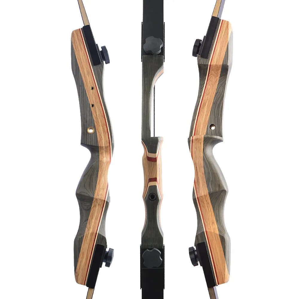 62 Inch Takedown Recurve Bow 50 Pound Wooden Riser Archery Set Right Hand