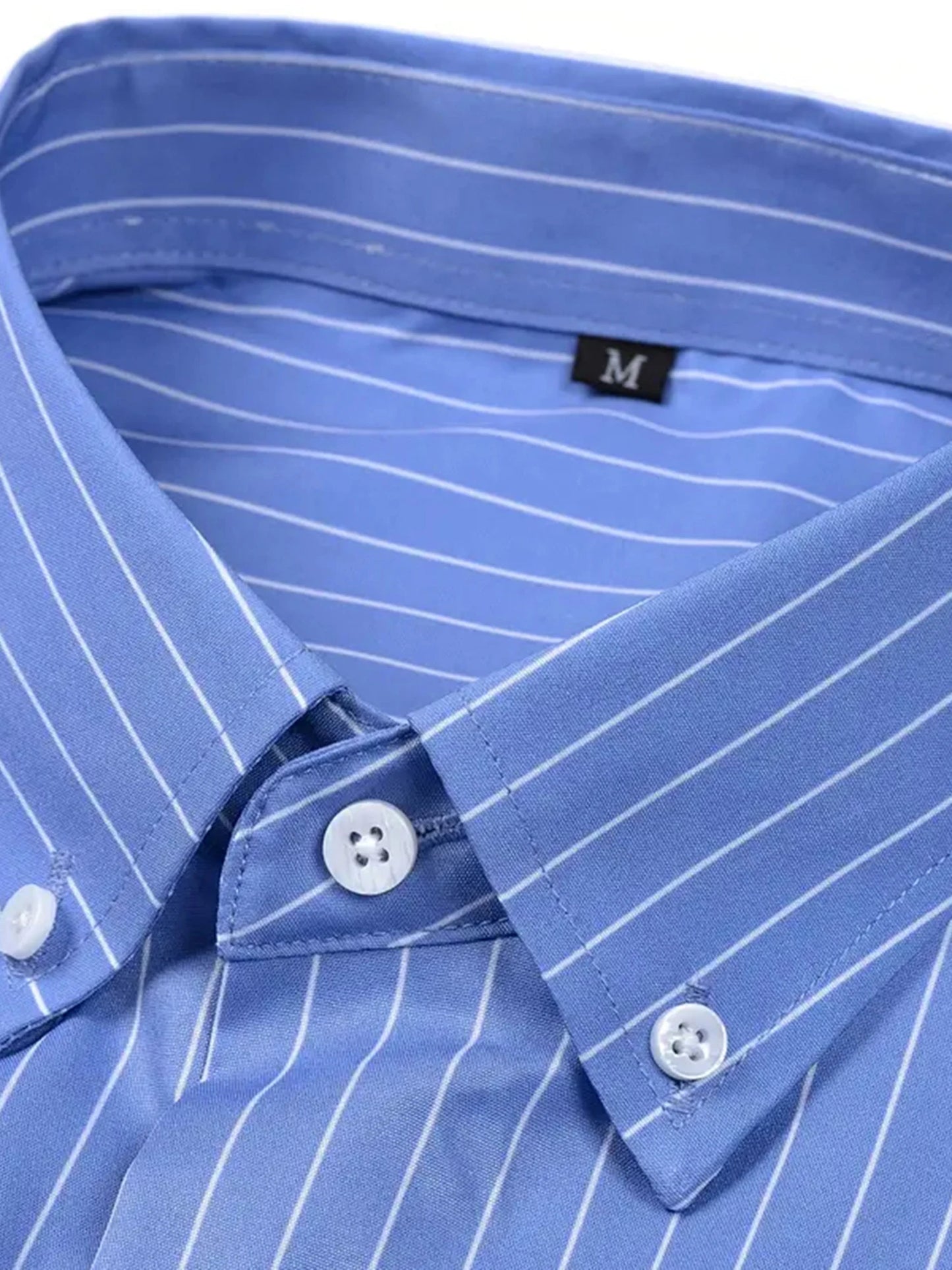 Men s Classic Striped Shirt with Long Sleeves and Turn Down Collar Perfect for Spring and Autumn Casual Wear Featuring Button