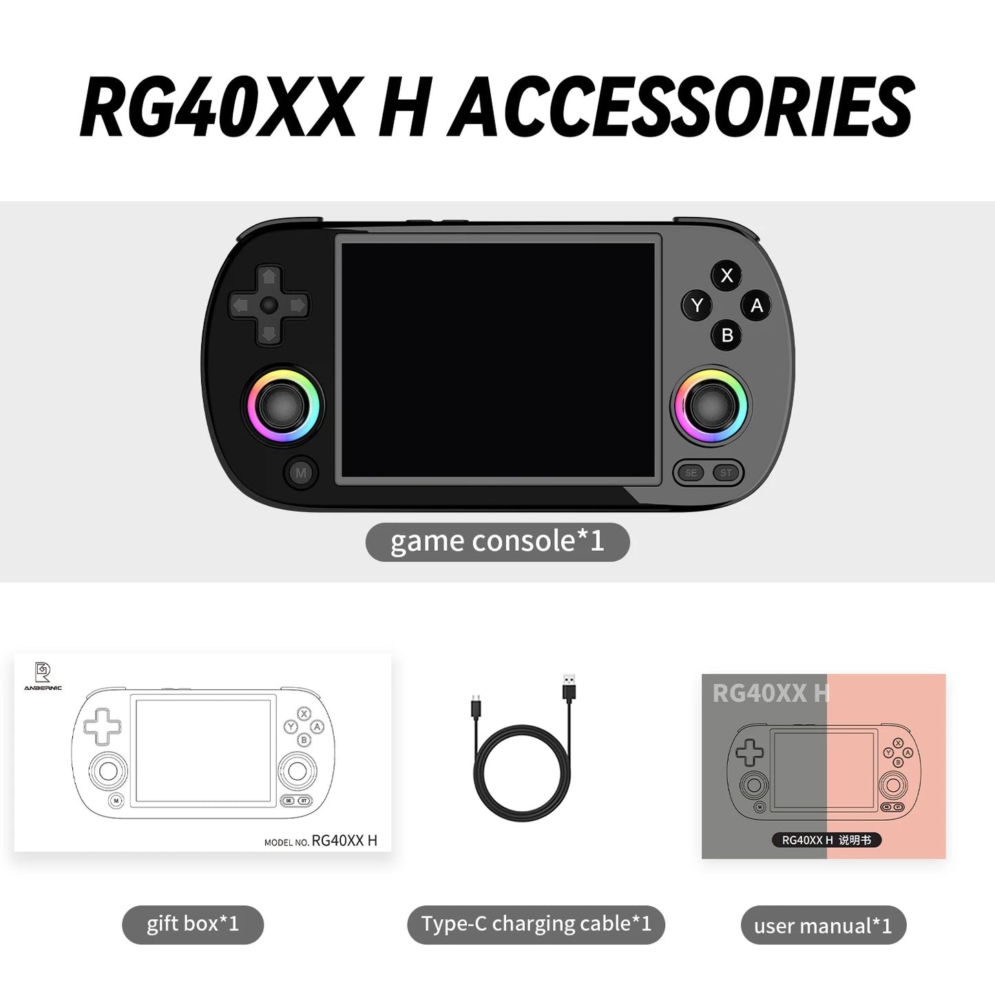 ANBERNIC RG CubeXX & RG40XX H & RG35XX H Retro Handheld Game Console H700 Linux  64-bit 5000 Video Games Supports WIFI Bluetooth
