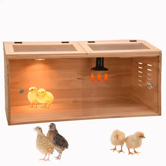 Wooden Chicken Brooder Box Small Animal Cage Poultry Breeding Box for Quail Birds Hamsters Hedgehogs Breeding Supplies