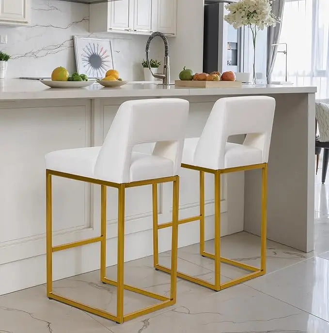 Counter Height Bar Stools for Kitchen Counter Modern Bar Chairs with Backs  for Kitchen Island with Upholstered Faux Leather