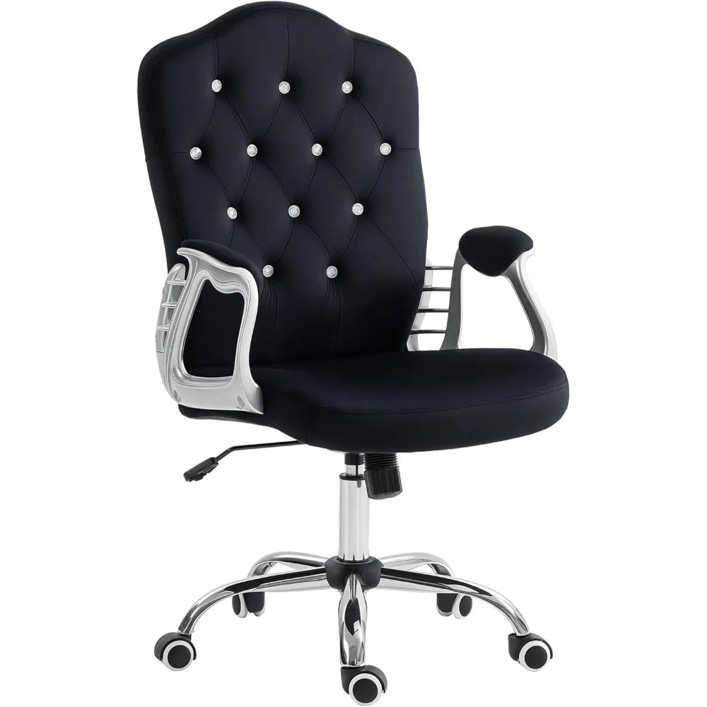 Home Office Chair with Adjustable Height Tilt Function Black