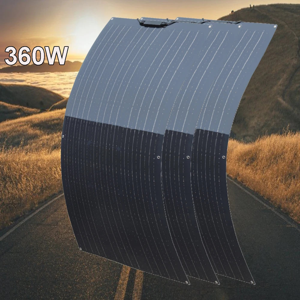 360w 300w 240w 200w 120w Flexible Solar Panel Kit 12v Battery Charger Monocrystalline for Home Boat RV EU USA Ship