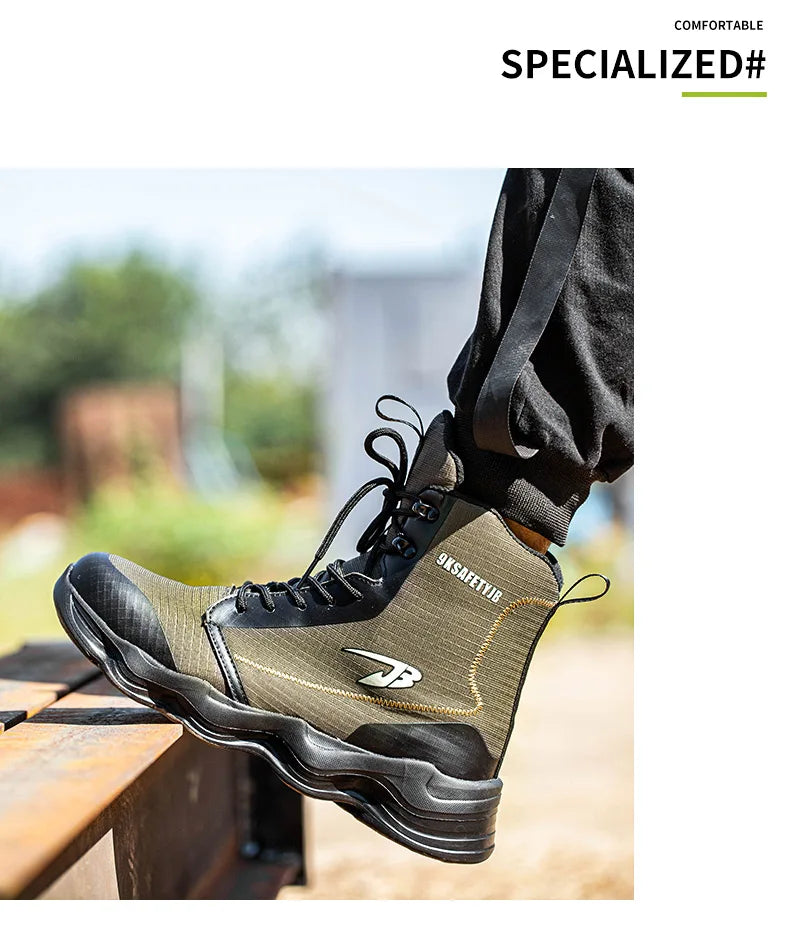 Fashionable breathable anti-smash and anti-puncture safety shoes