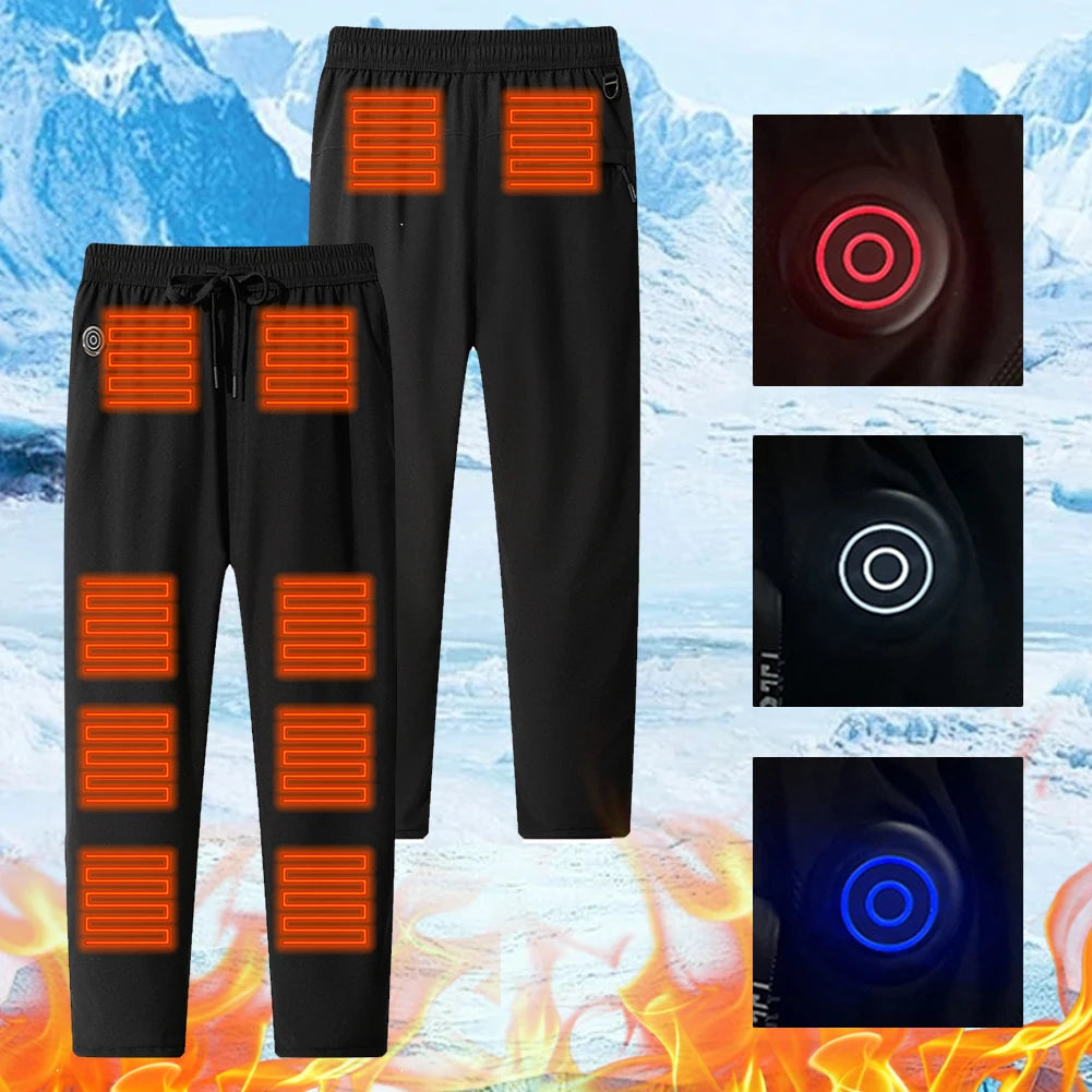 Intelligent Heating Pant 10-Heating Zones 2-Switches 3-Speed Adjustable Suitable For Outdoor Activities Indoor Work Hiking Elect