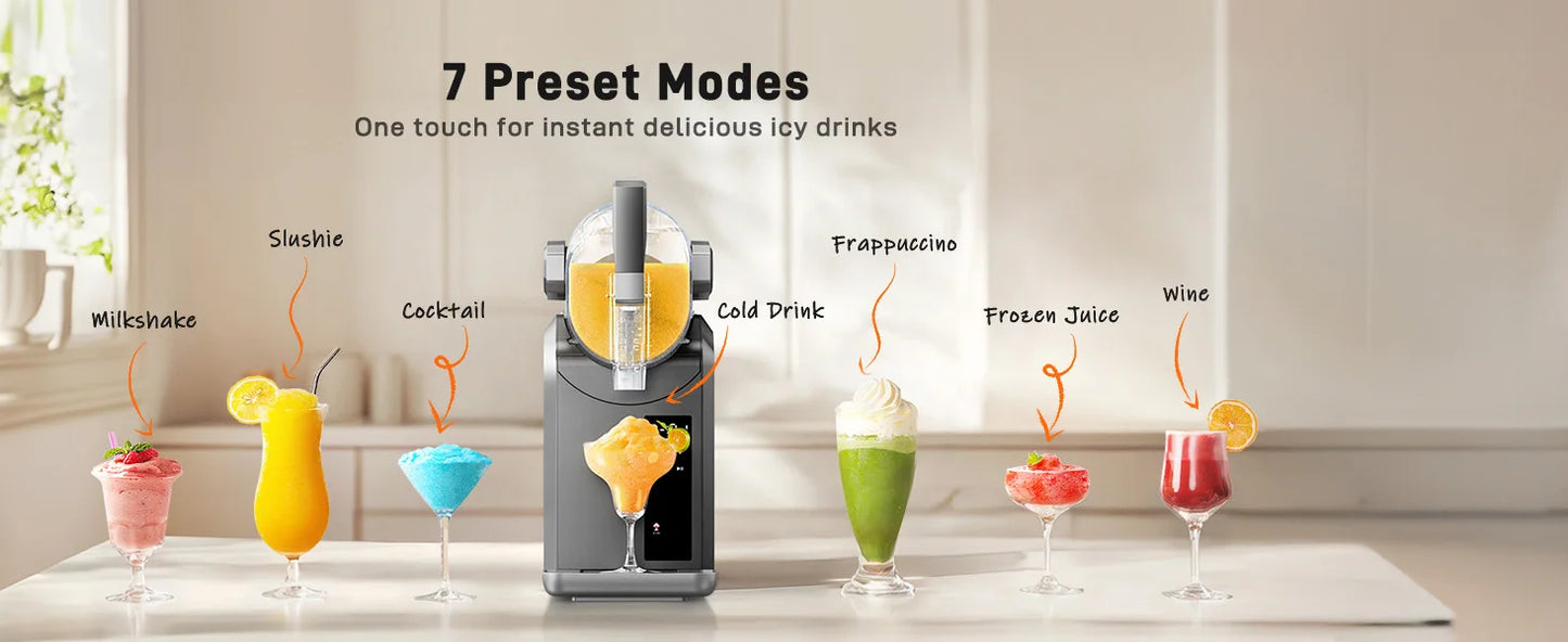 7 in 1 Professional Home Slushie Machine No Ice Needed Rapid Chill Technology Frozen Drink & Slushie Machine Automatic cleaning
