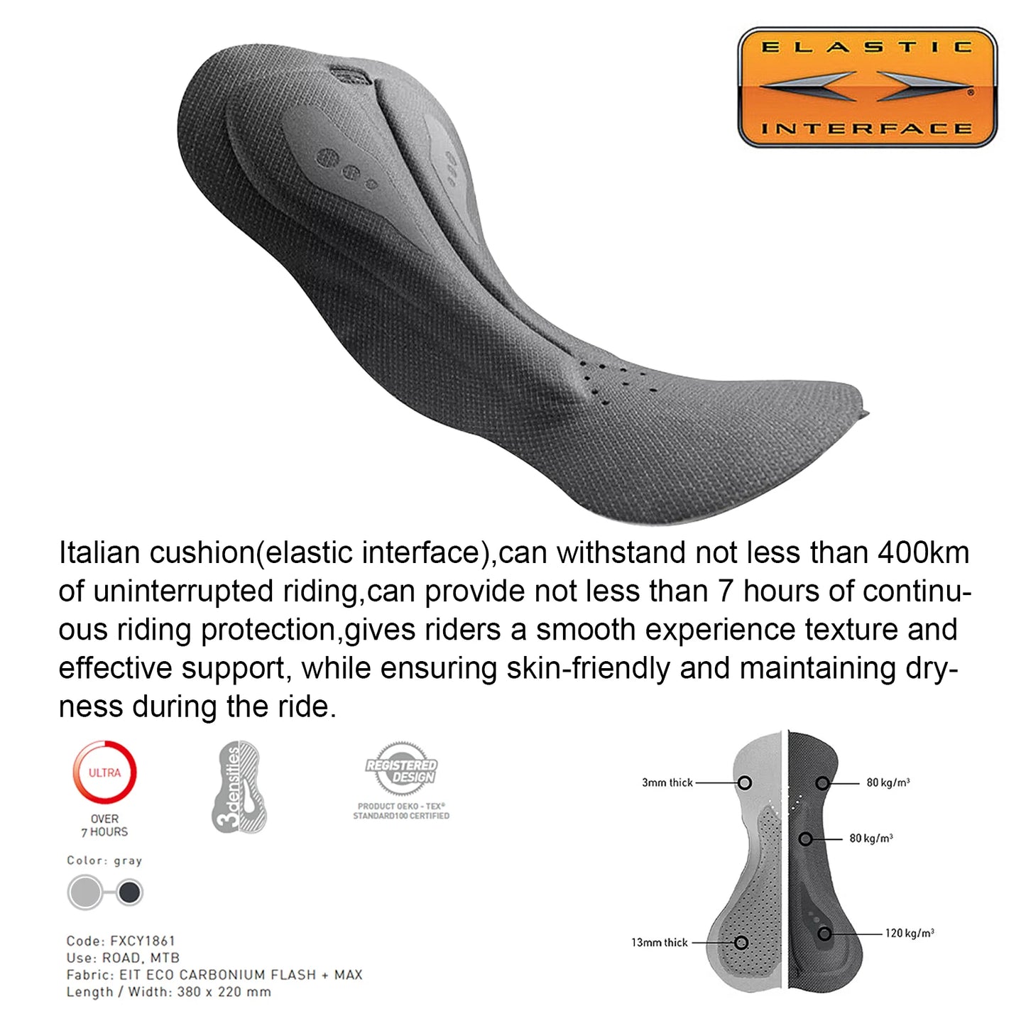 YKYWBIKE Men Cycling Bib Shorts Italy Padding 7Hour Riding 3D Bicycle Bibs Pants Breathable Hollow Back Seamless Road Bike Pants