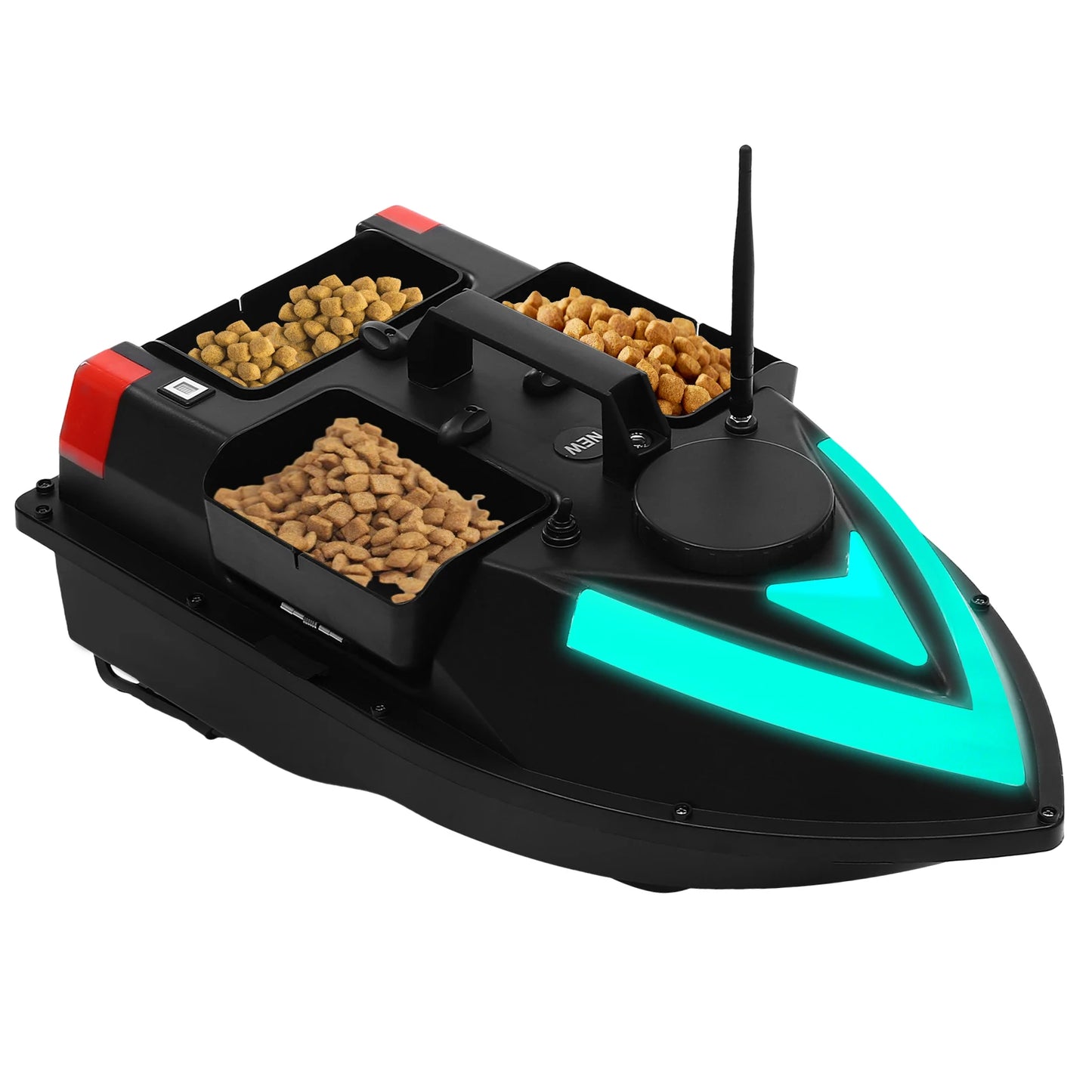 RC Fishing Bait Boat with Depth Sounder and GPS 3 Boxes Bait Boat Fishing Boat w/Remote Control Auto Return RC Fish Boat
