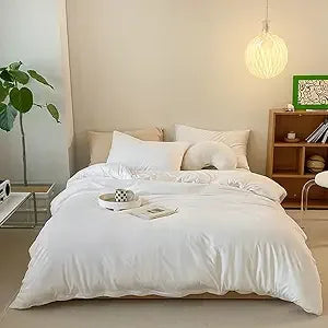 White Full Size Comforter Sets White Bedding Comforter Sets Women Men Bedding Sets Soft Comforter with 2 x Pillow Case