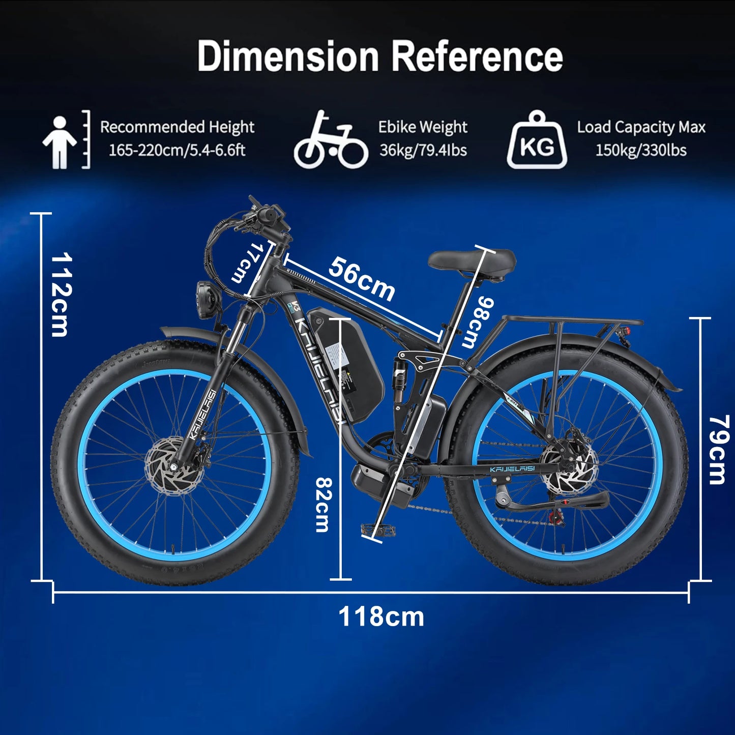 Electric Bike 3000W Dual Motor 52V 26AH Battery Hydraulic Brake
