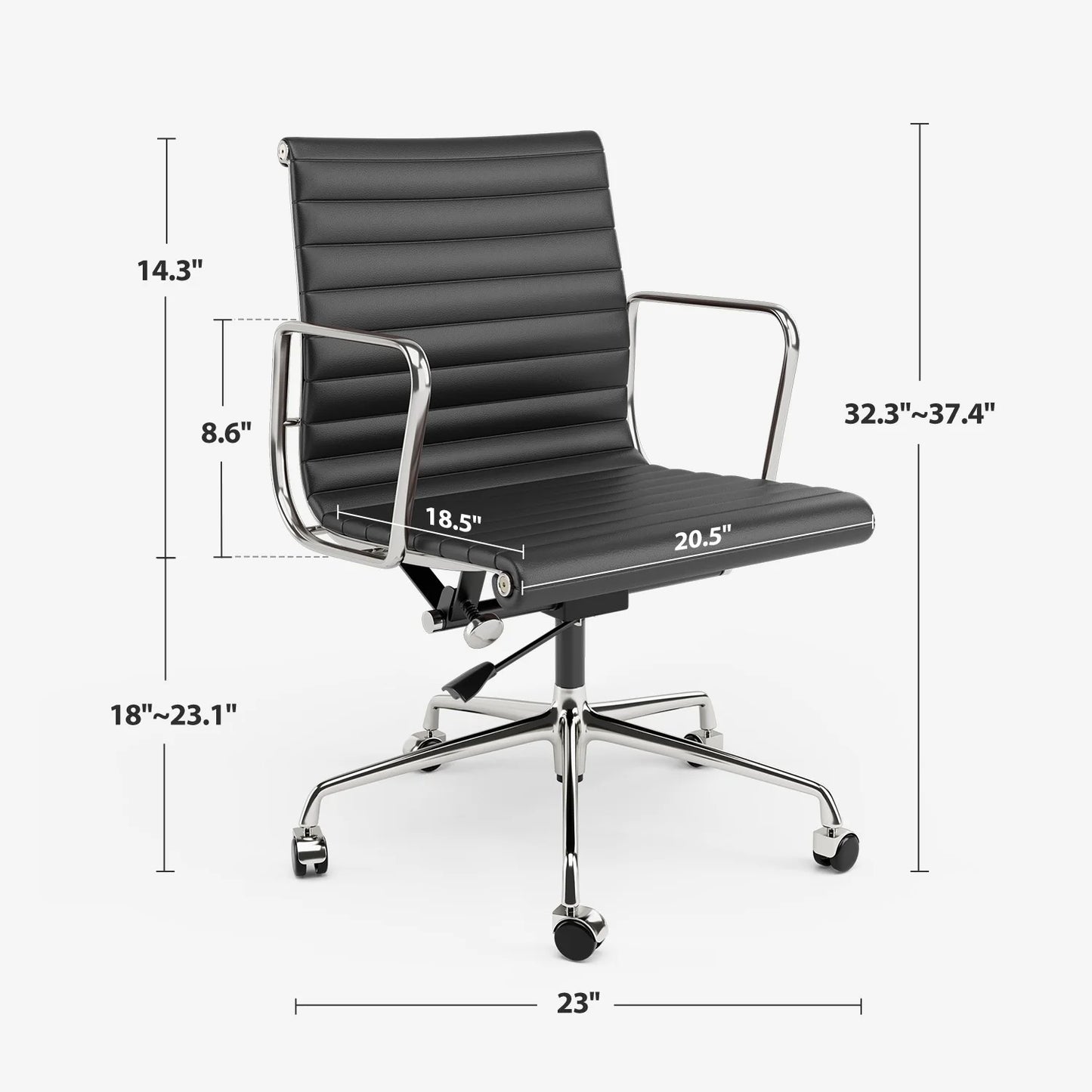 Office Guest Chair Upholstered Leather Comfortable Reception Chairs with Wheels Adjustable Swivel Rolling Office Chairs