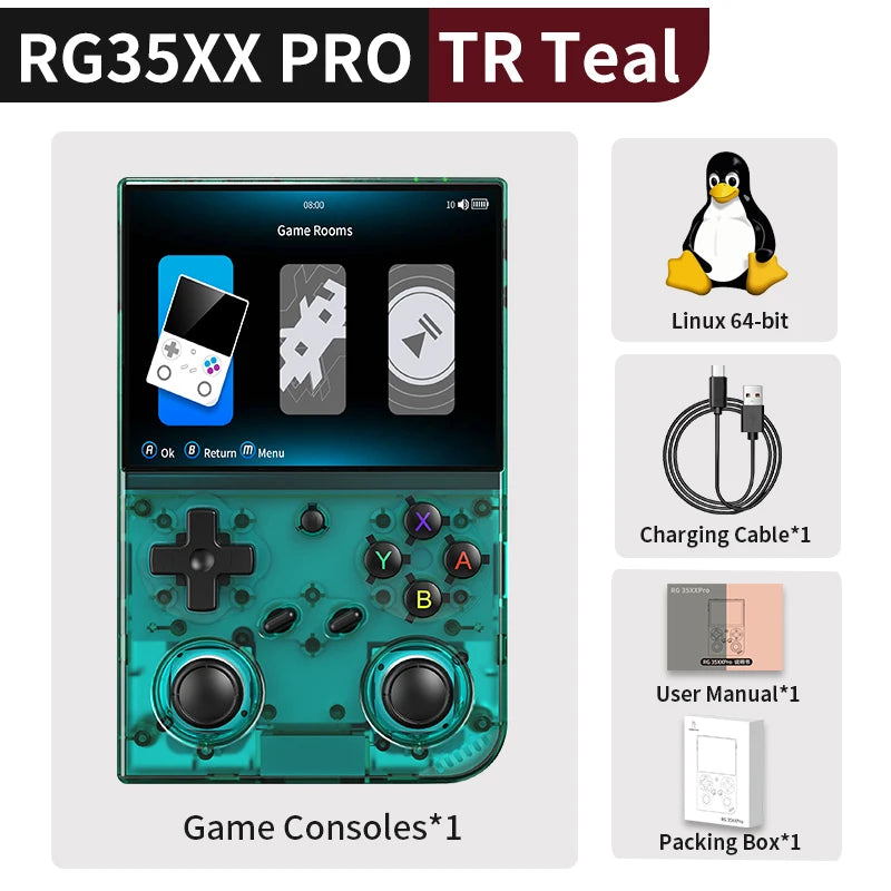 Anbernic RG35XX Pro Handheld Game Console 3.5" IPS HD Screen Linux 64-bit RG 35XXPRO WIFI Retro Video Gaming Player 5000+ Games