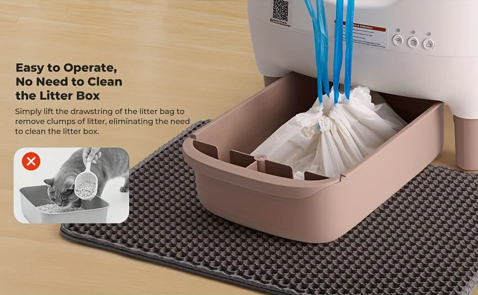 Lunapurr Self Cleaning Litter Box,Large Capacity Automatic Cat Litter Box Self Cleaning for Cats, App Control,Safety Protection