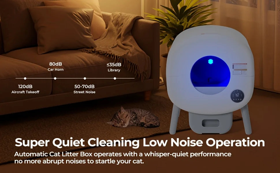 Lunapurr Self Cleaning Litter Box,Large Capacity Automatic Cat Litter Box Self Cleaning for Cats, App Control,Safety Protection
