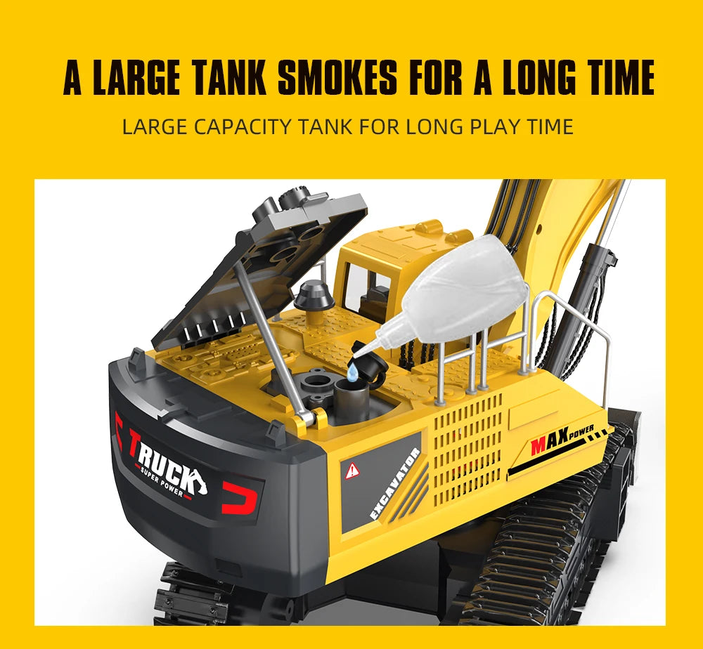 Alloy Excavator Rc Cars Trucks 17CH Dumper Remote Control Car Tractor 1/18 Engineering Electric Vehicles for Kids Boys Children