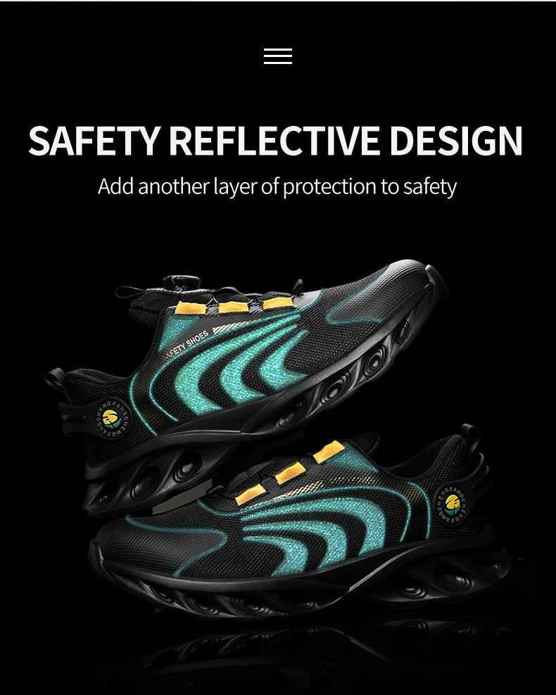 Lace-free, breathable, lightweight and comfortable anti-smashing and anti-puncture safety shoes