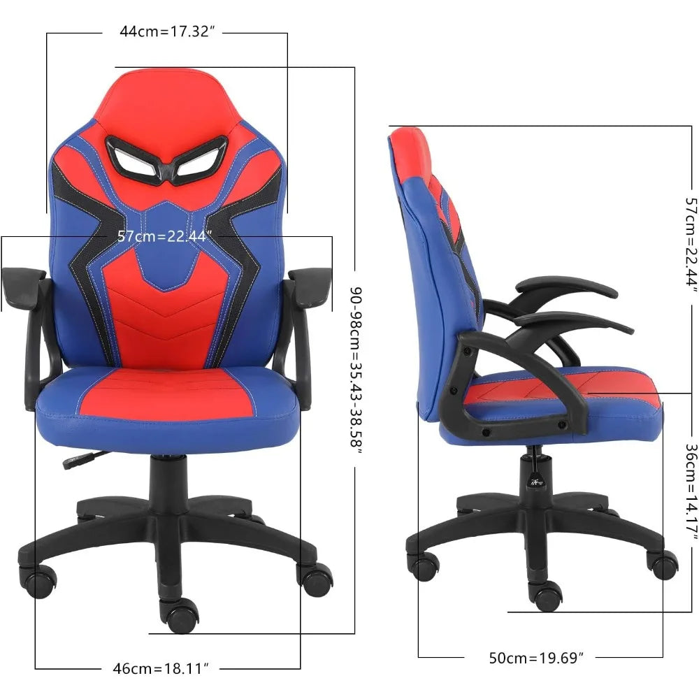 Modern-Depo Gaming Chair for Teenagers Juniors, High Back Ergonomic Swivel Racing Computer Chair, Height Adjustable Students Com