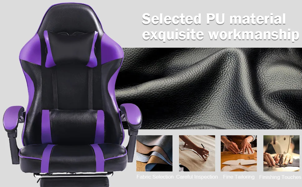 Computer Gaming Chairs for Adults, Ergonomic Computer Chair Office Desk Chair with Wheels, Adjustable Lumbar Support Big and Tal