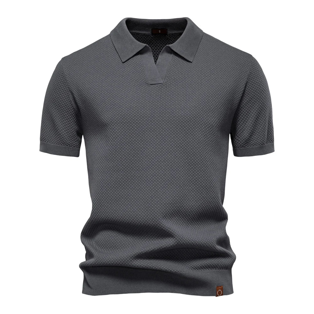 Men's Summer Breathable Polo Shirt Short Sleeve Solid Color Casual Polo Shirts for Men Lightweight Stretch Polo ﻿