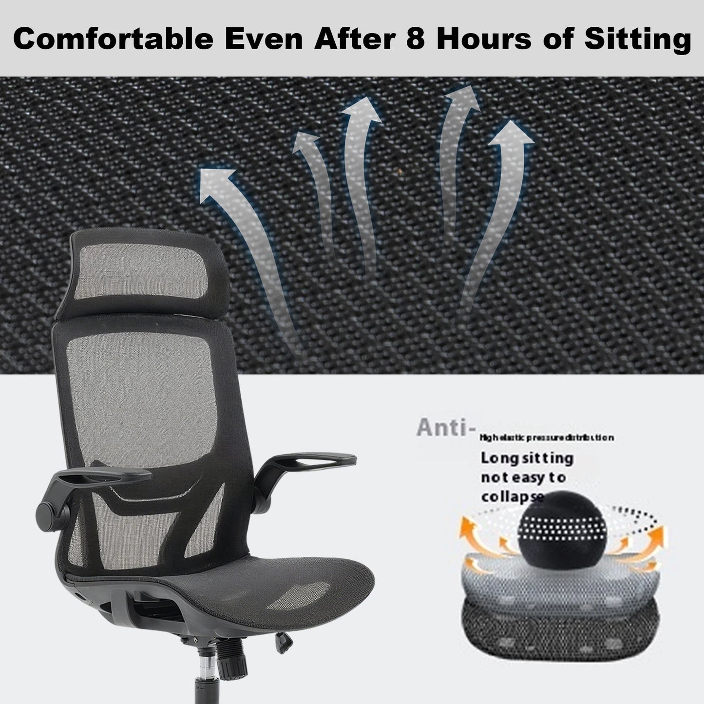 Adjustable Desk Swivel Chairs Computer Chair Recliner Chair Home Furniture Ergonomic High Back Mesh Chair For Office Living Room