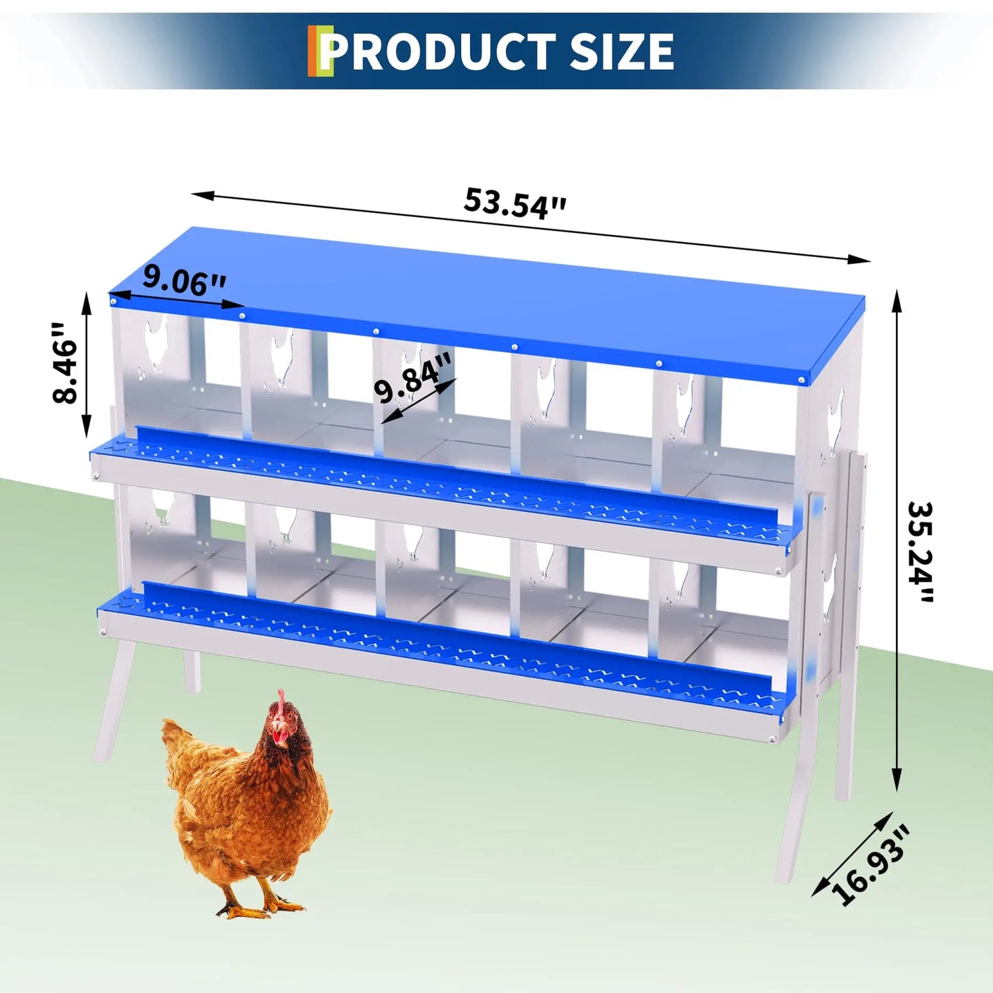 Chicken Nest Box, Chicken Nesting Boxes for Laying Eggs with Ventilation Holes & Anti-Peck Design, Space-Saving Design, Nesting