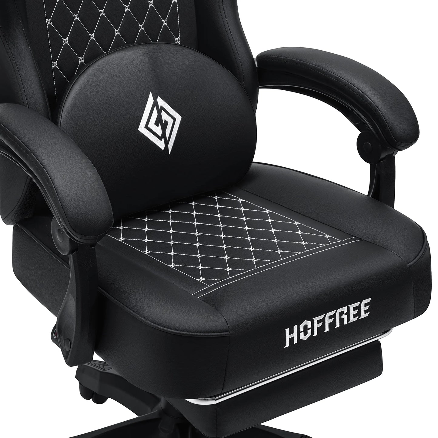 Leather Gaming Chair with Footrest Bluetooth Speaker Dual Function Massage Height Adjustable Recliner Computer Office Chair Sofa