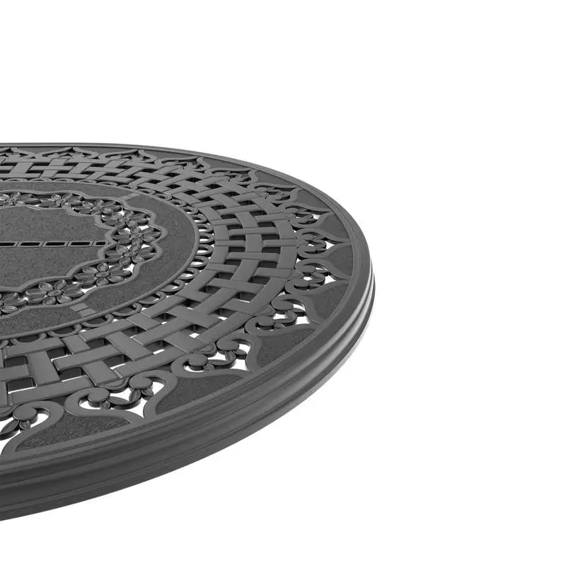 9-Piece Outdoor Dining Set, All-Weather Cast Aluminum Furniture, Black Frame