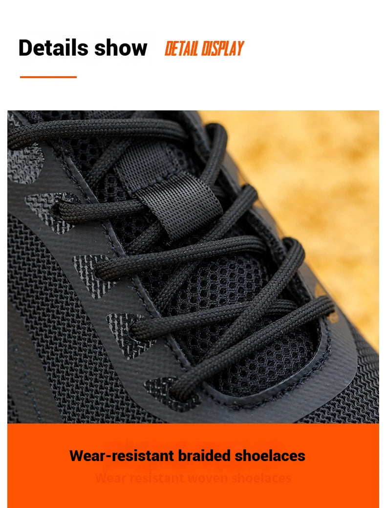 Men's Safety Shoes Anti-Impact Anti-Piercing Lightweight Work Boots Lightweight Breathable Sporty Design for Outdoor Work Shoes
