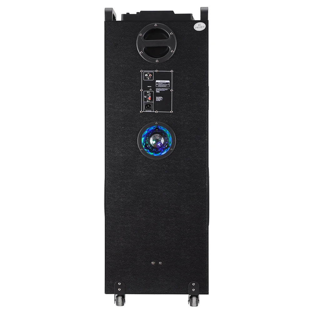 9500W Portable Bluetooth Party Speaker Karaoke Sound System Heavy Bass Rechargeable Dual 12 Inche Subwoofer Led Light with Mic