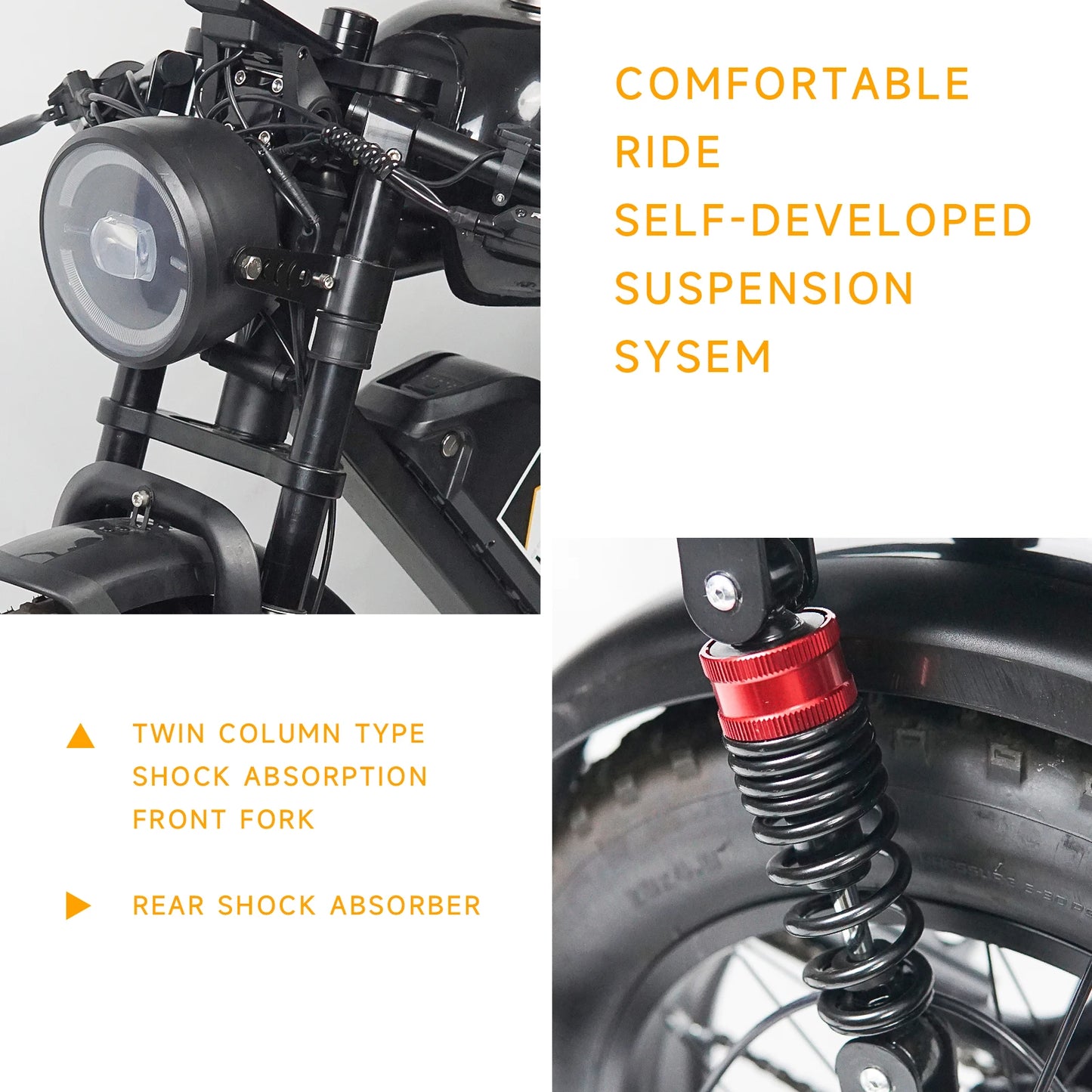 20" Electric Motorcycles Mountain fat tire E Bike for Adults, 1000W Peak Motor Ebike 29Mph 35Miles 48V 15.6AH Electric Bicycle