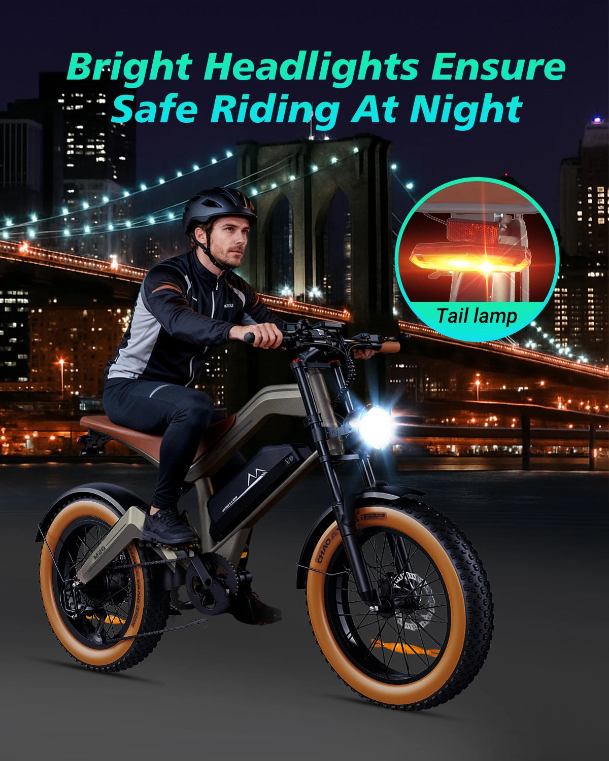 M20 Electric Bicycle Peak 1500W Motor 48V18.2AH Lithium Battery Electric Bike Hydraulic Brake 20*4.0 Inch Fat Tire E-bike