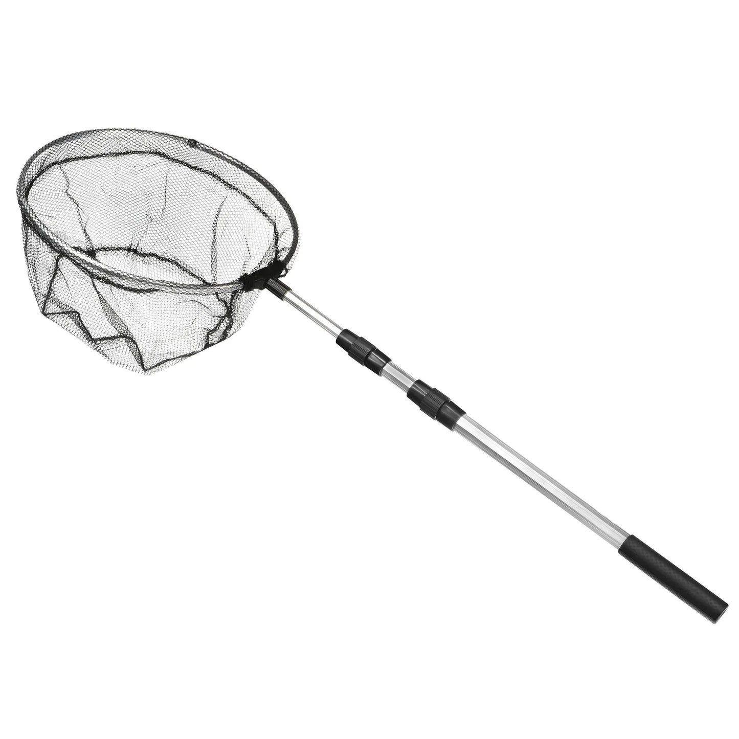Folding Fishing Net Round Extend to 4.9ft Aluminium Alloy Telescopic Landing Pole Handle with M8 Thread for Freshwater Saltwater