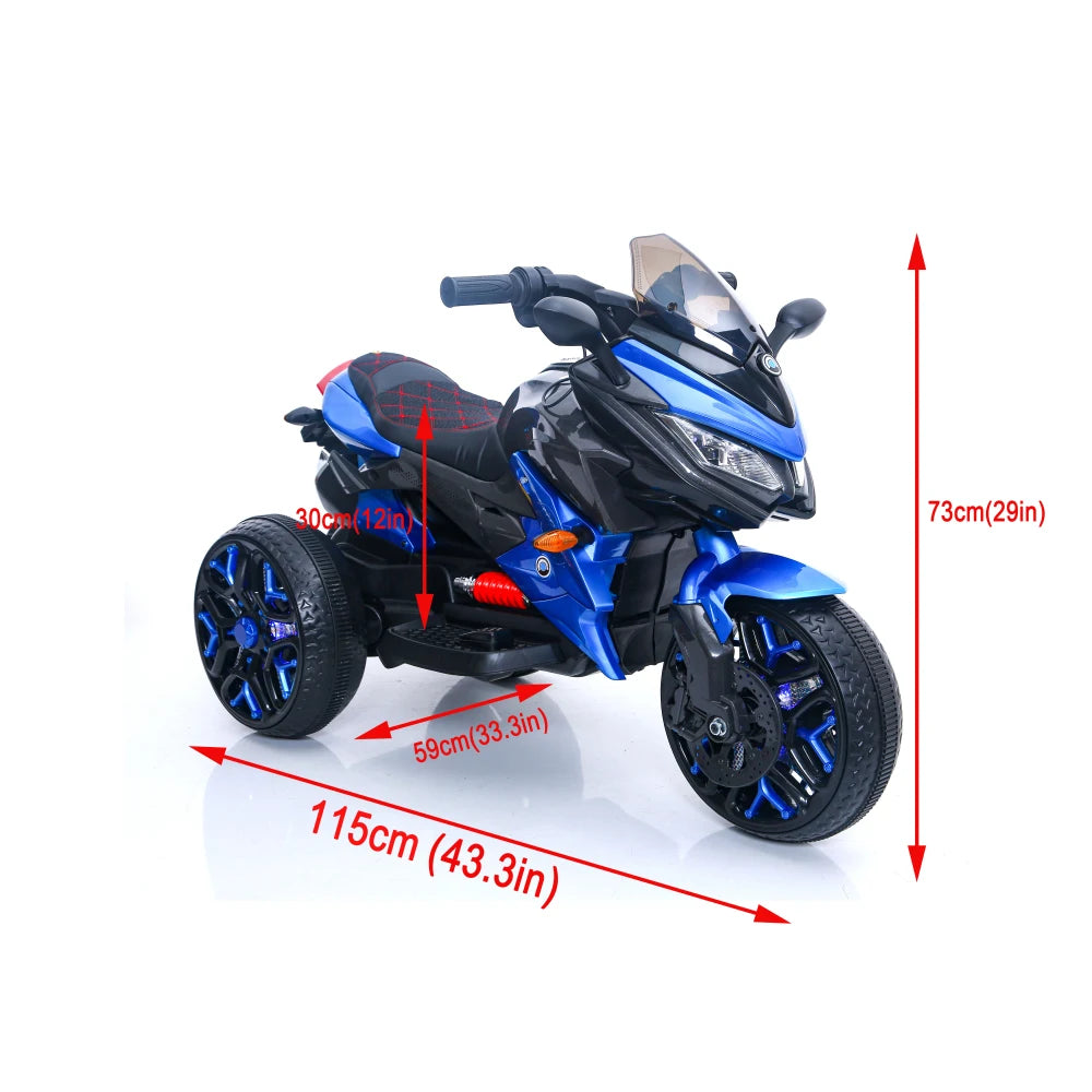 12V Kids Motorbike: Features Training Wheels, Manual Hand Throttle Control, Sparkling LED Tires, and a Premium PU Seat