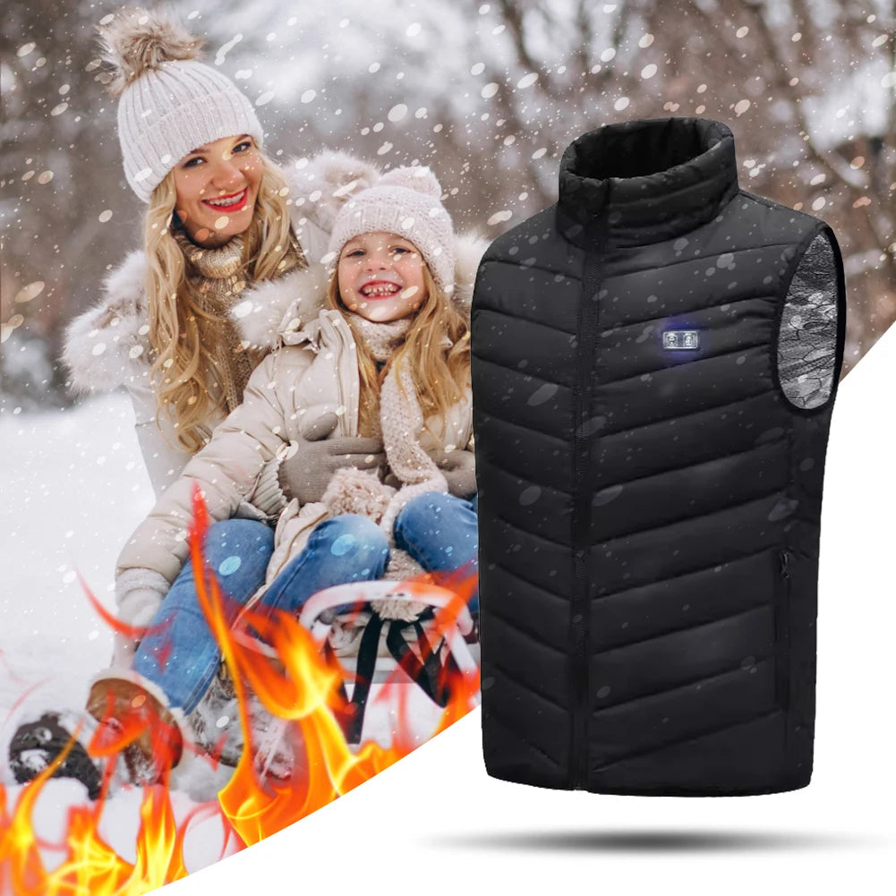 USB Heated Vest Winter Outdoor Warm Vest Electric Heating Thermal Warm Clothes for Men and Women Outdoor Skiing Hiking