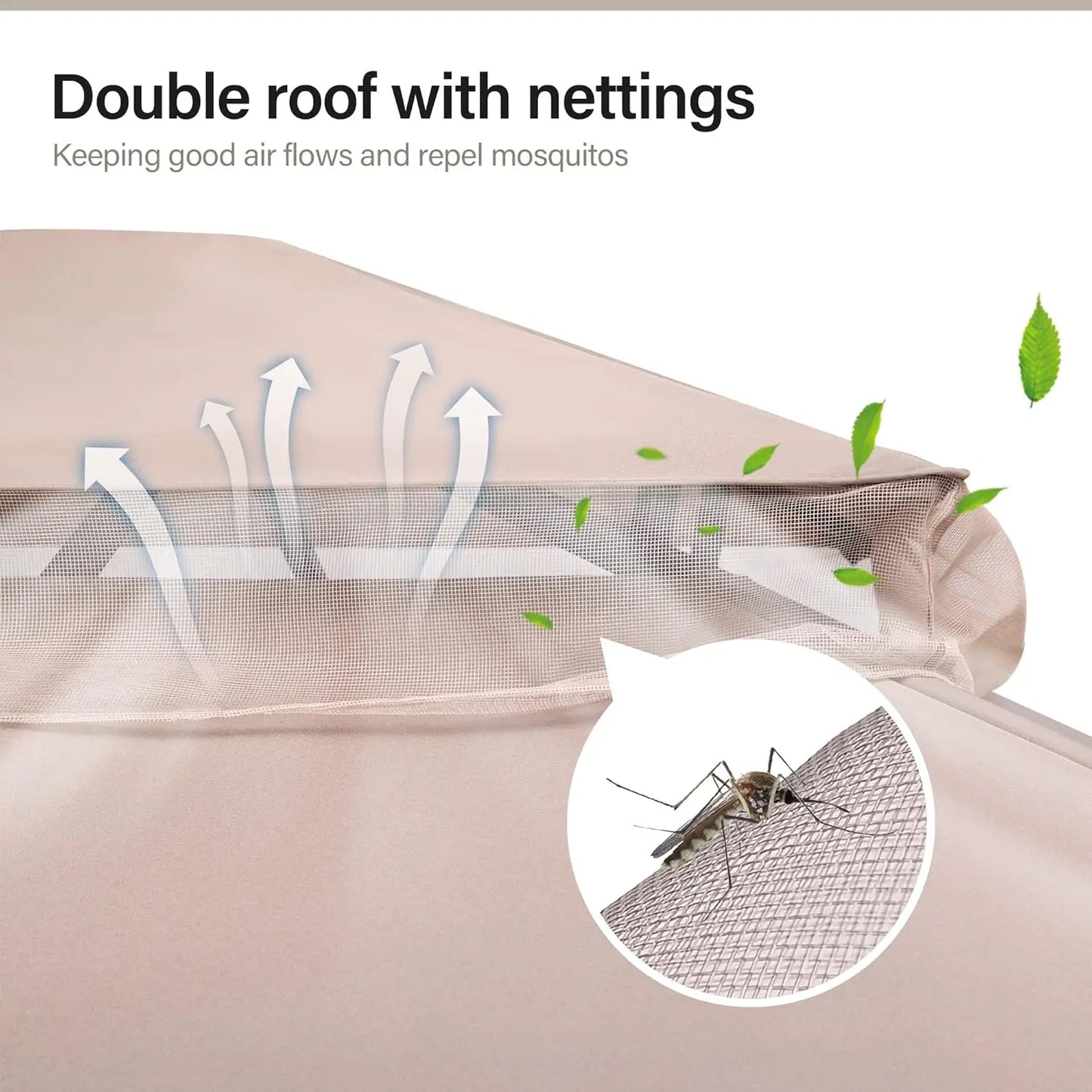 Outdoor Patio Gazebo 10'x13' with Expansion Bolts, Heavy Duty Gazebos Shelter Party Tent with Double Roofs, Mosquito Nets