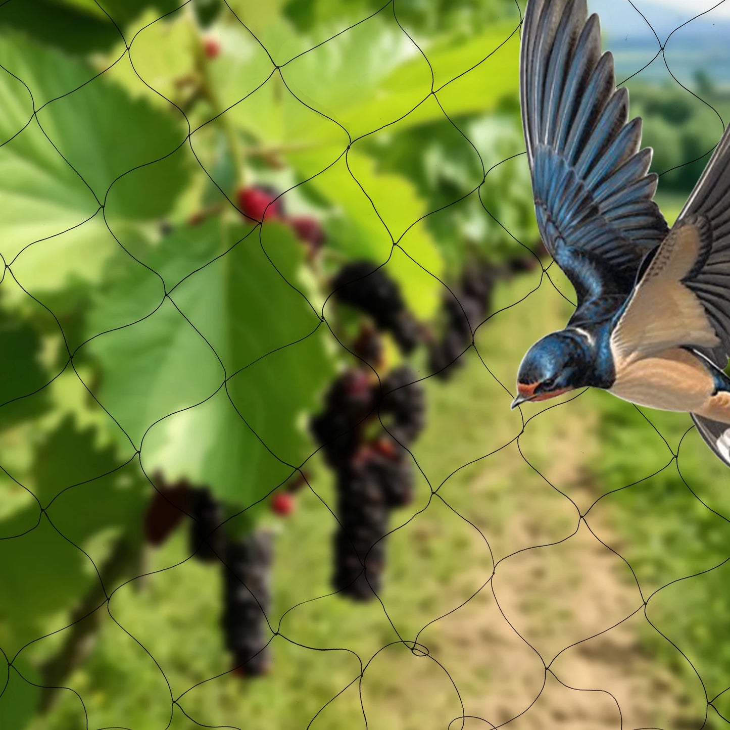 100" x 50" Black Anti Bird Netting Mesh Nylon For Fruit Crop Plant Tree For Protecting Trees from Bird, Poultry, Aviary