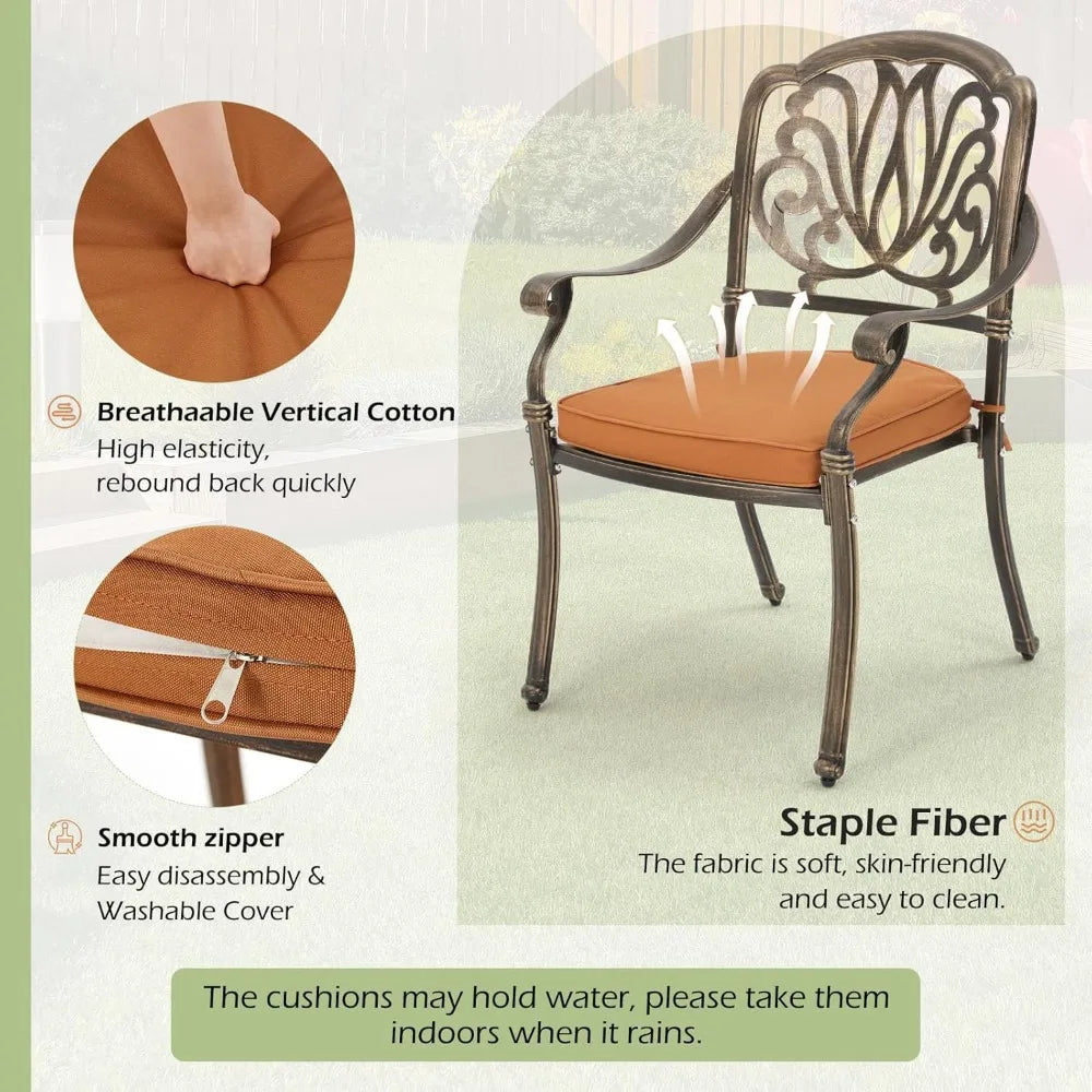 All Aluminum Patio Furniture Set: 9-Piece Outdoor Dining Set with 8 Cushioned Dining Chairs,Metal Patio Furniture set,