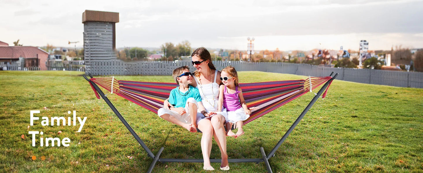 Gyroor Hammock with Adjustable Stand- Stylish Hammock Bed w/Storage Bag, 600lb Capacity