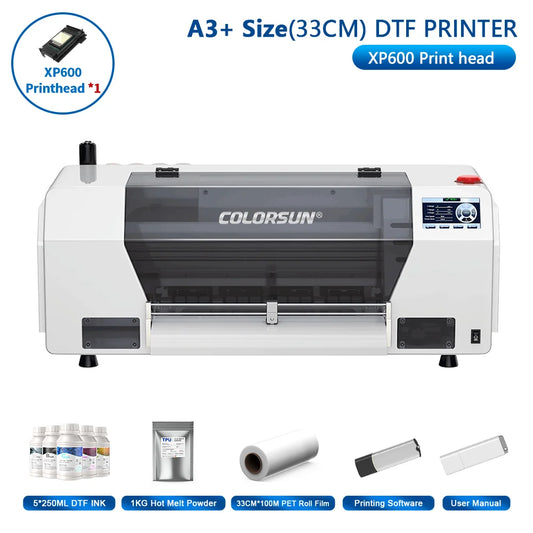 Colorsun A3 DTF Printers For Epson XP600 Impressora A3 DTF Printing Machine Drect to Film A3 DTF Printers For T-Shirt Hoodies