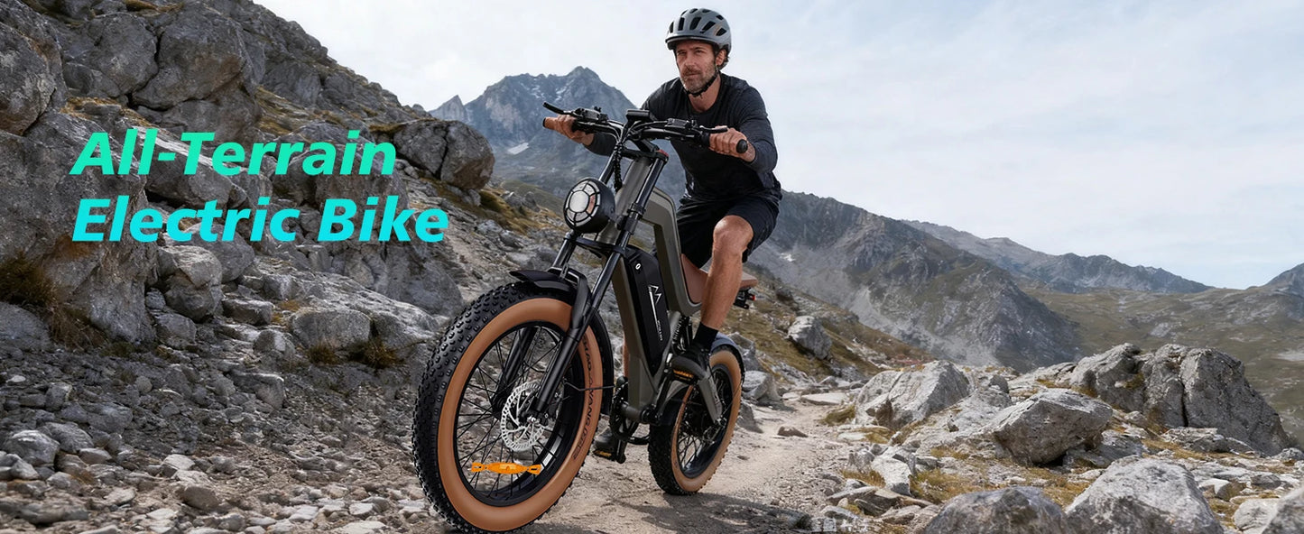 M20 Electric Bicycle Peak 1500W Motor 48V18.2AH Lithium Battery Electric Bike Hydraulic Brake 20*4.0 Inch Fat Tire E-bike