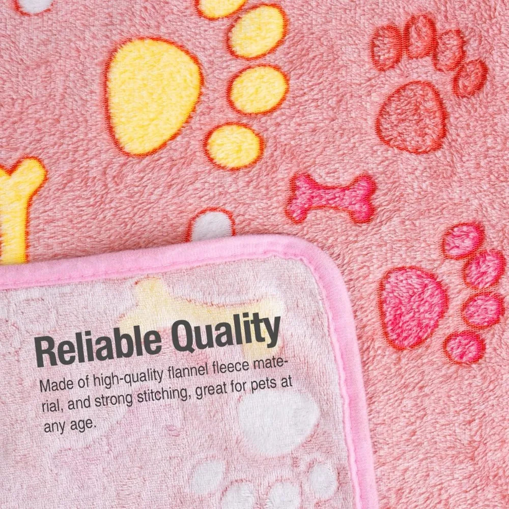 1 Pack 3 Pet Blankets for Dogs - Fluffy Cats Dogs Blanket for Small Medium & Large Dog, Cute Print Pet Throw Puppy Blankets Fle