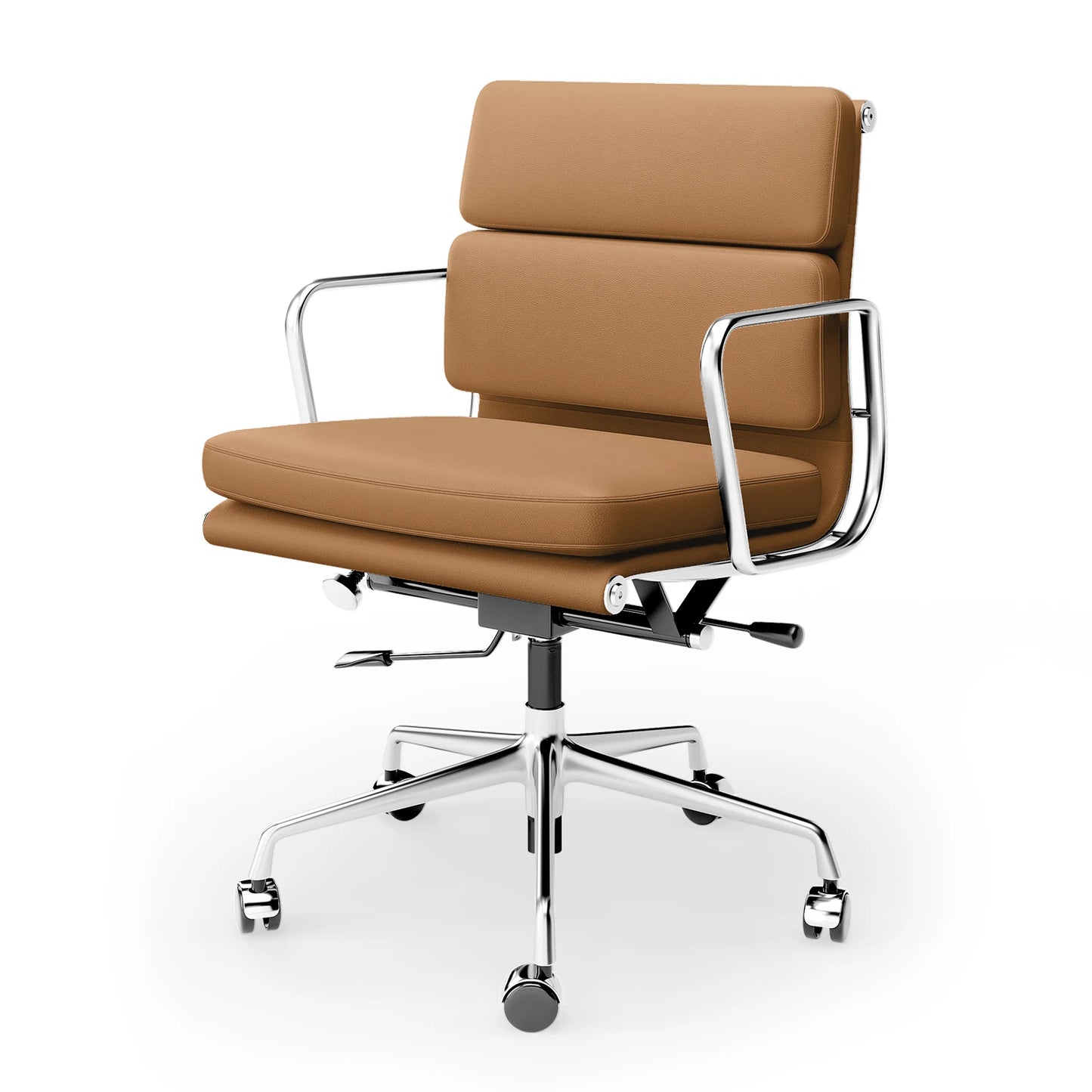 Office Guest Chair Genuine Leather Executive Chair Reception Chairs with Wheels Adjustable Swivel Rolling Office Chairs