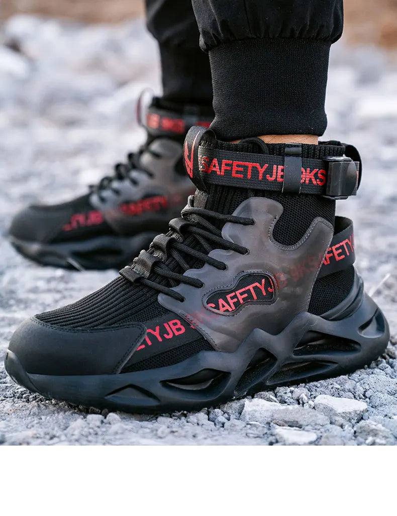 Lightweight Men Safety Shoes Steel Toe Work Sneakers Anti-smash Protective Shoes Anti-smash Anti-puncture Indestructible Shoes