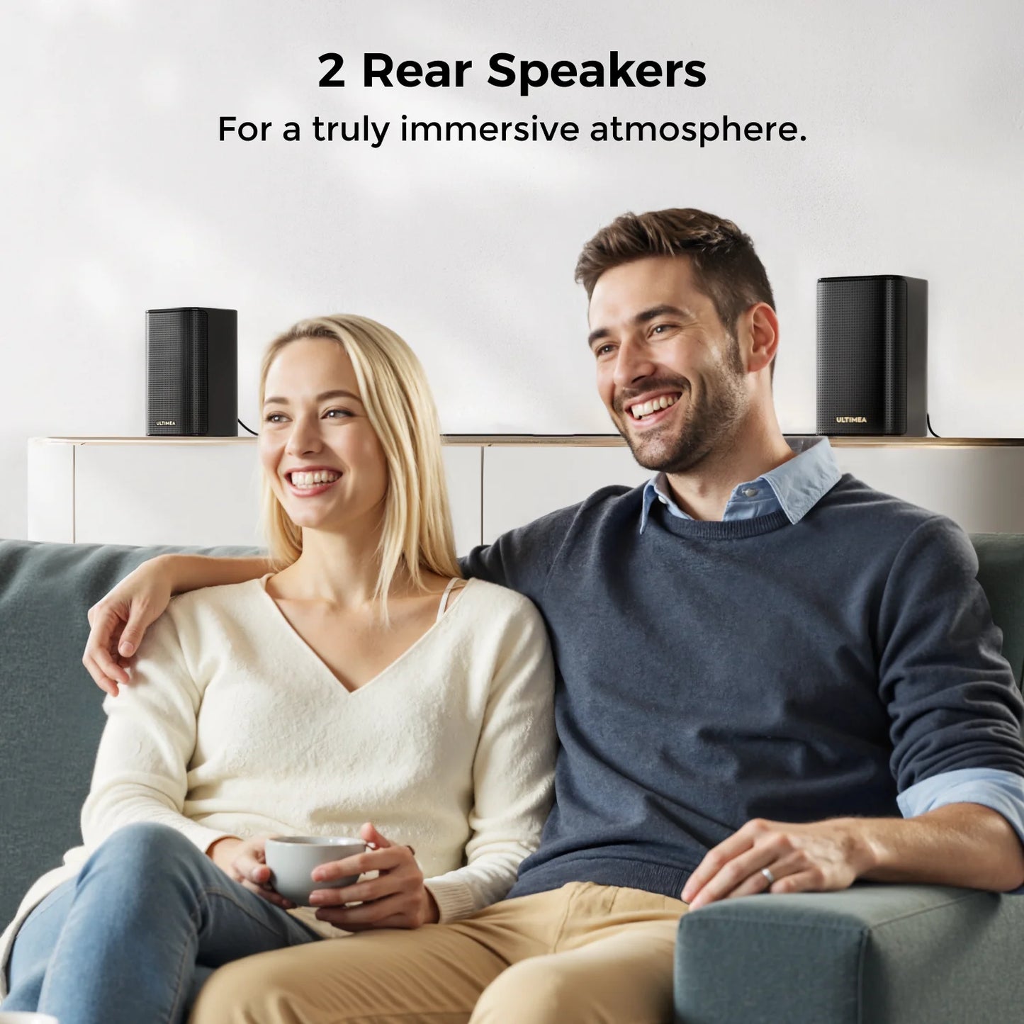 ULTIMEA 460W 5.1.2ch Sound Bar with Dolby Atmos, Surround Sound Home Theater System for TV with 2 Surround Speakers, APP Control