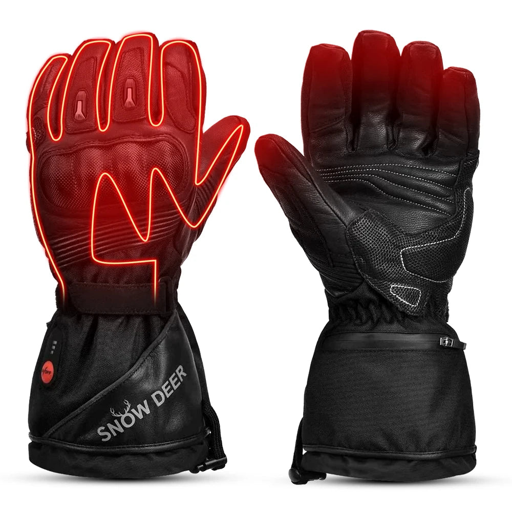 Waterproof Rechargeable Heating Thermal Gloves For Snowmobile Skiing Riding Heated Gloves Motorcycle Winter Heated Gloves Warm