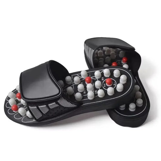 A Pair Of Acupoint Massage Slippers For Both Men And Women, Chinese Style Acupoint Rotating Foot Massage Shoes, Unisex Style