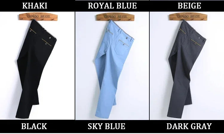 Classic Style Men Spring Summer Thin Casual Pants Fashion Business Cotton Solid Color Office Trousers High Quality Men Trousers